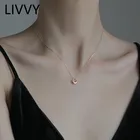 Ожерелье LIVVY женское с круглой цепочкой до ключиц, цвет серебро геометрический, простая модная Подарочная бижутерия на день рождения