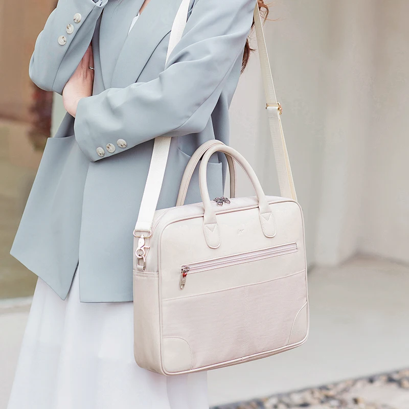 Fashion Solid Women Laptop Briefcase Computer Bag Business Document Organizer Ipad Tote Ladies Handbag Messenger Purse Strap