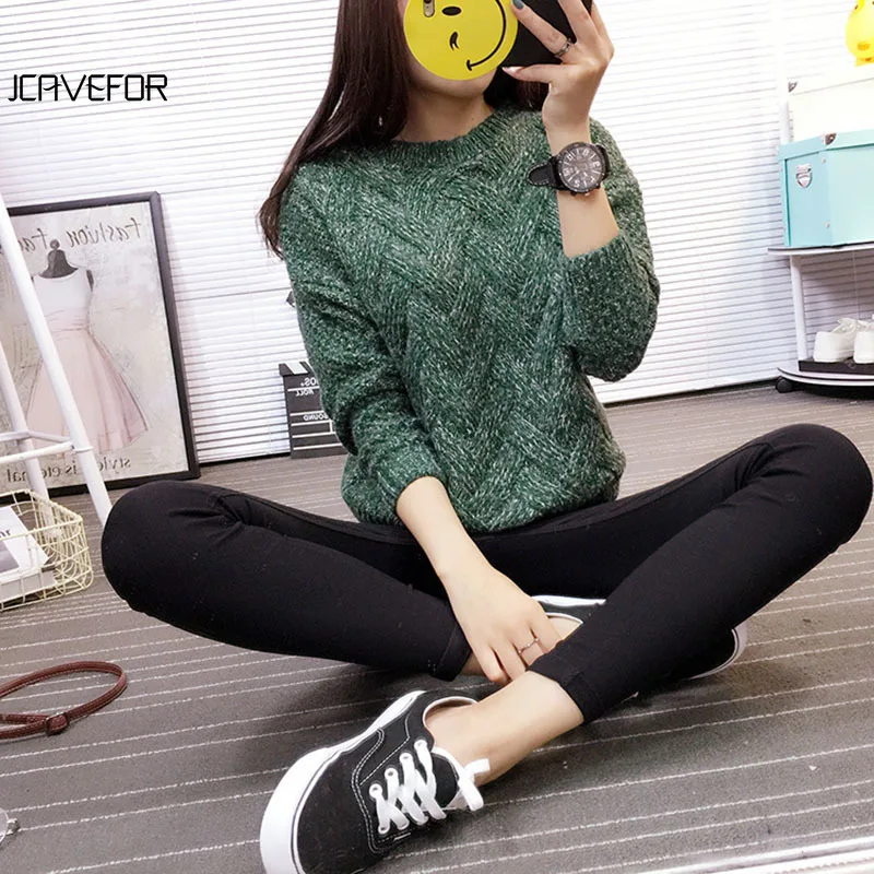 Свитер женский свободный тонкий в клеточку Корейском стиле | Женская одежда