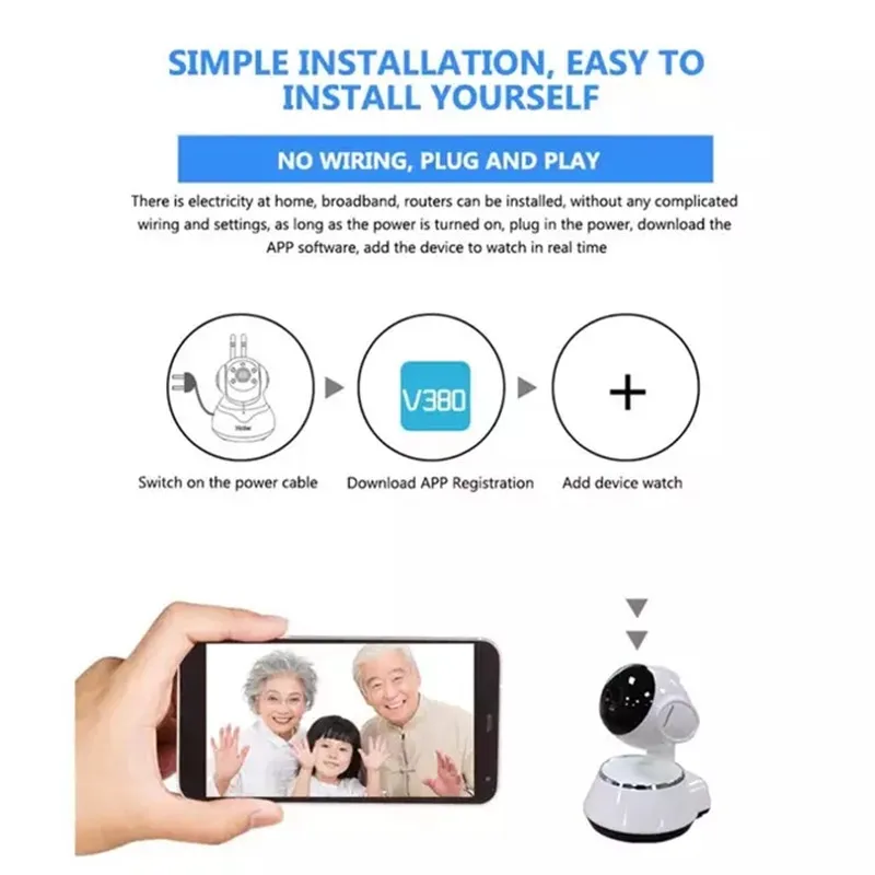 Портативный видеоняня 720 P беспроводная умная детская камера Wi Fi IP аудио видео