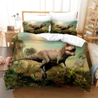 jurassic world dinosaur black microfiber bedding set 23pcs single double cartoon duvet cover with pillowcase bed linen set
