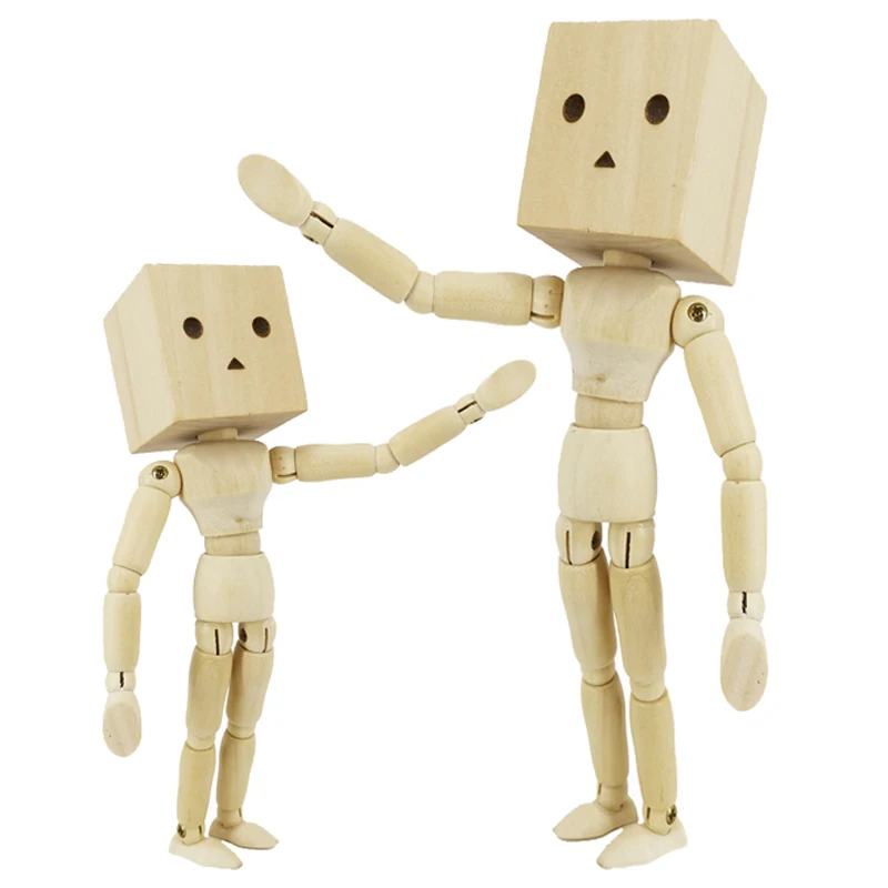 

Wood manikin body Articulated Wood Sculpture Sketch Manikin Wooden Body Articulated Home Decor Crafts Movable square head puppet
