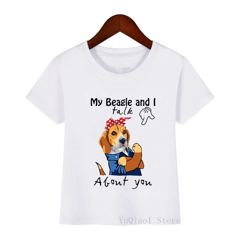 Забавная детская одежда My bulldog/beagle and I talk about you dog футболка с графическим принтом