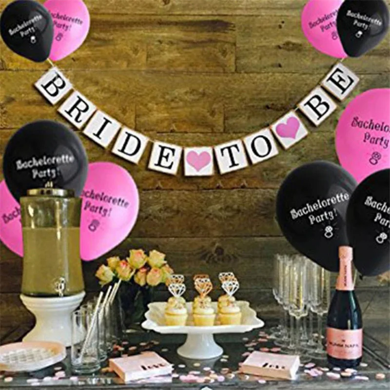 

1Set 10 Inch Bachelorette Party Balloon Latex Balloons Bride Wedding Flag Children Toys Inflatable Air Balls