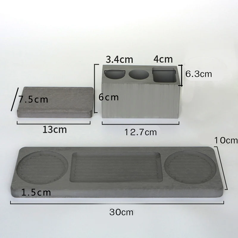 Ванная комната в ванной принимает три набора цементных маятниковых частей