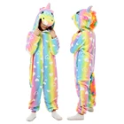 Детская одежда с рисунком из мультфильма в виде единорога Kigurumi Пижама зимняя, теплая, мягкая Пижама для девочек ясельного возраста на возраст от двух до семи Комбинезоны для сна для девочек-подростков, Пижама