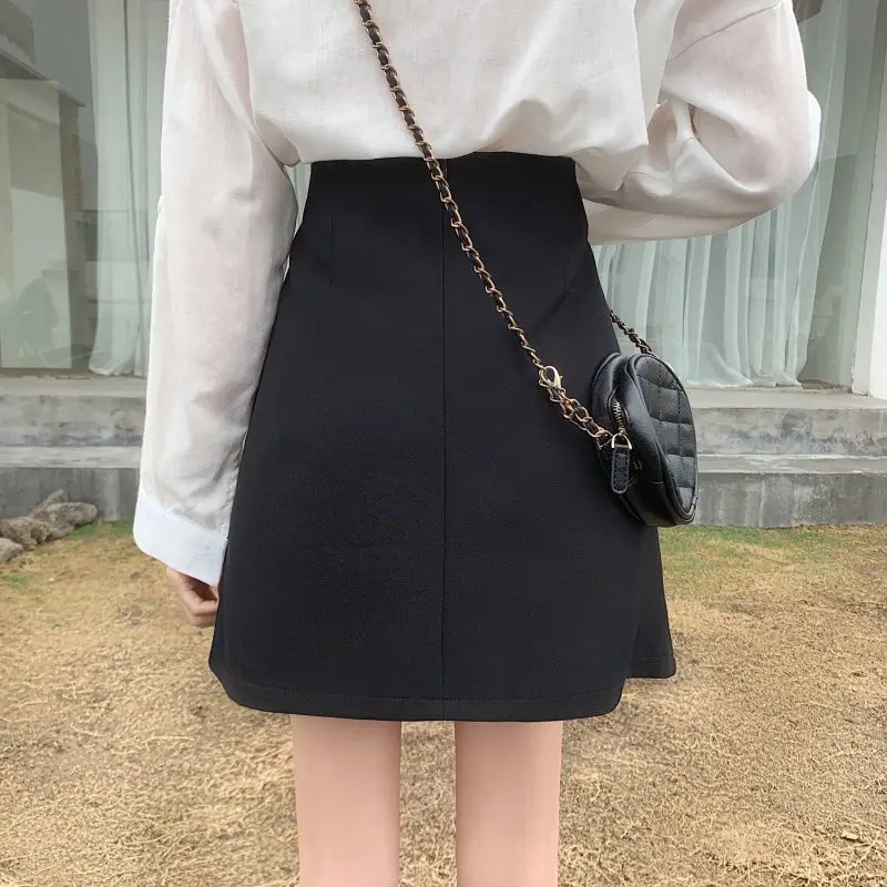 Юбка женская с поясом однотонная универсальная мини юбка в стиле преппи