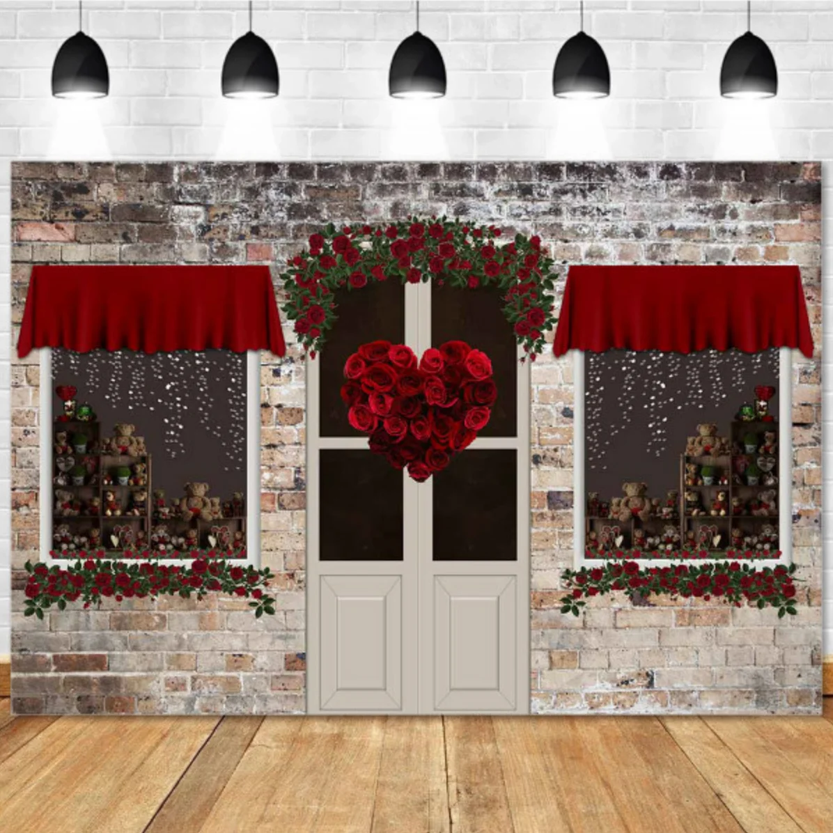 День Святого Валентина задний фон для фотосъемки в стиле Любовь Розовый двери
