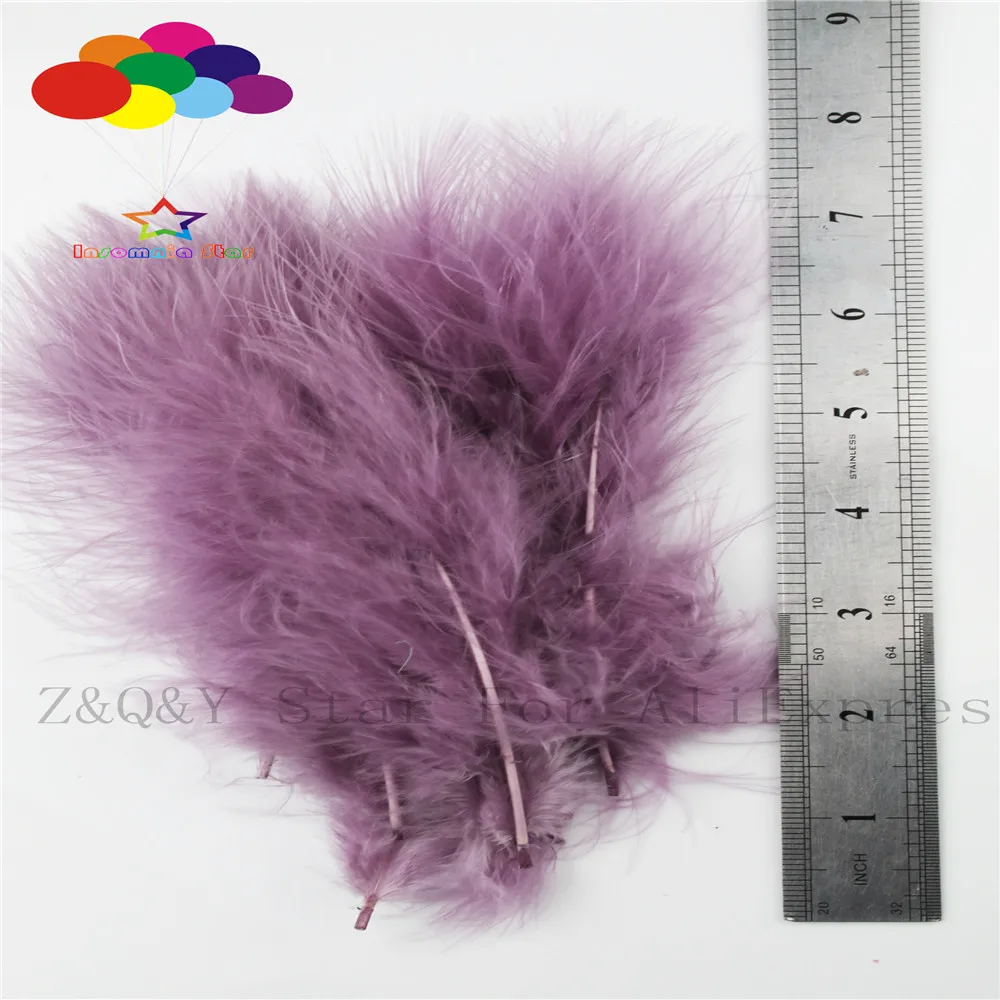 

10-15 см (4-6 дюймов), 100 шт., турецкие окрашенные фиолетовые волосы, полное флисовое украшение, сделай сам, Ювелирное Украшение, перышко для костю...