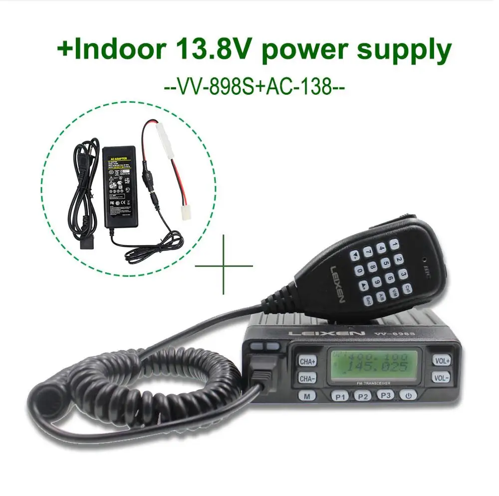 VV-898S-AC-138 Leixen VV-898S обновление мощный 25 Вт Tri Powermini радио нескольких получить двухдиапазонный УКВ+ UHF мобильный радиотелефон VV-898 S автомобиль трансивер - Цвет: VV-898S-AC-138