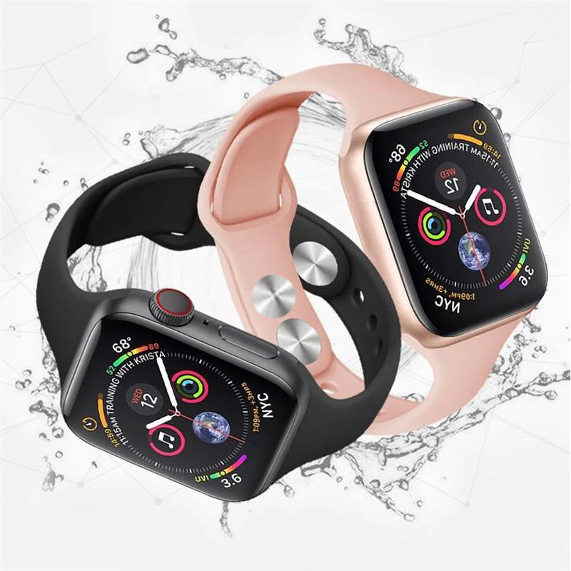 Ремешок для apple watch, ремешок для apple watch 5, 4, 3, 2, iWatch, ремешок 42 мм, correa, 38 мм, 44 мм, 40 мм, силиконовый браслет pulseira, ремешок для часов