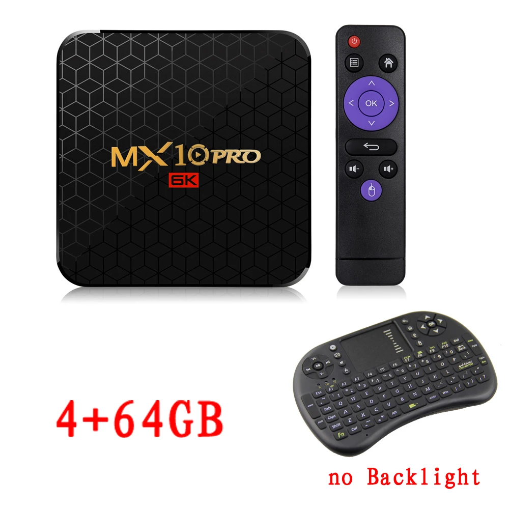 Розовое золото Android 9,0 tv Box MX10 PRO 4 Гб ram 64 Гб Wifi Allwinner H6 четырехъядерный USB 3,0 6K проигрыватель google Youtube Tanix телеприставка - Цвет: Розовое золото