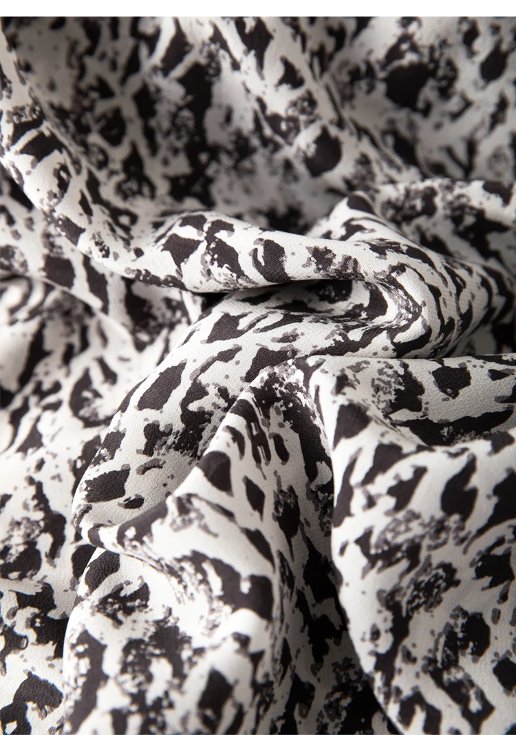 

SHUCHAN 100% Natural Silk Dress for Women Bohemian Print Mid-Calf Short Sleevve Vestiti Donna Estate In Seta Holiday Dress