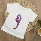 Одежда для девочек 2020, футболка с принтом гимнастики, с принтом перо любви, Детская футболка в стиле Харадзюку для девочек, футболки для мальчиков