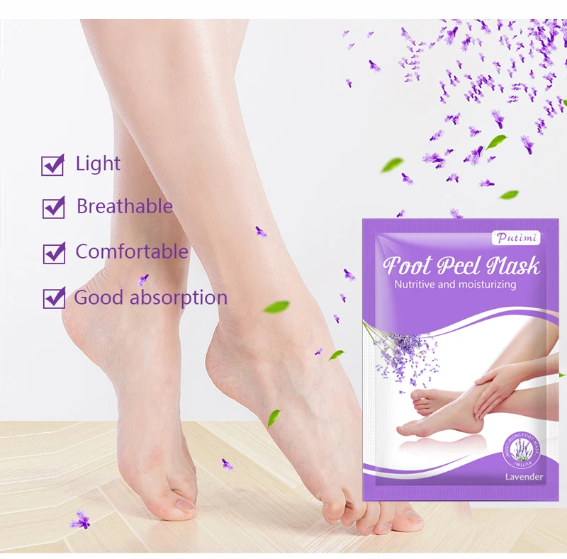 PUTIMI 6 шт. = 3 упаковки Отшелушивание ног маски для пилинг маска носки педикюра спа