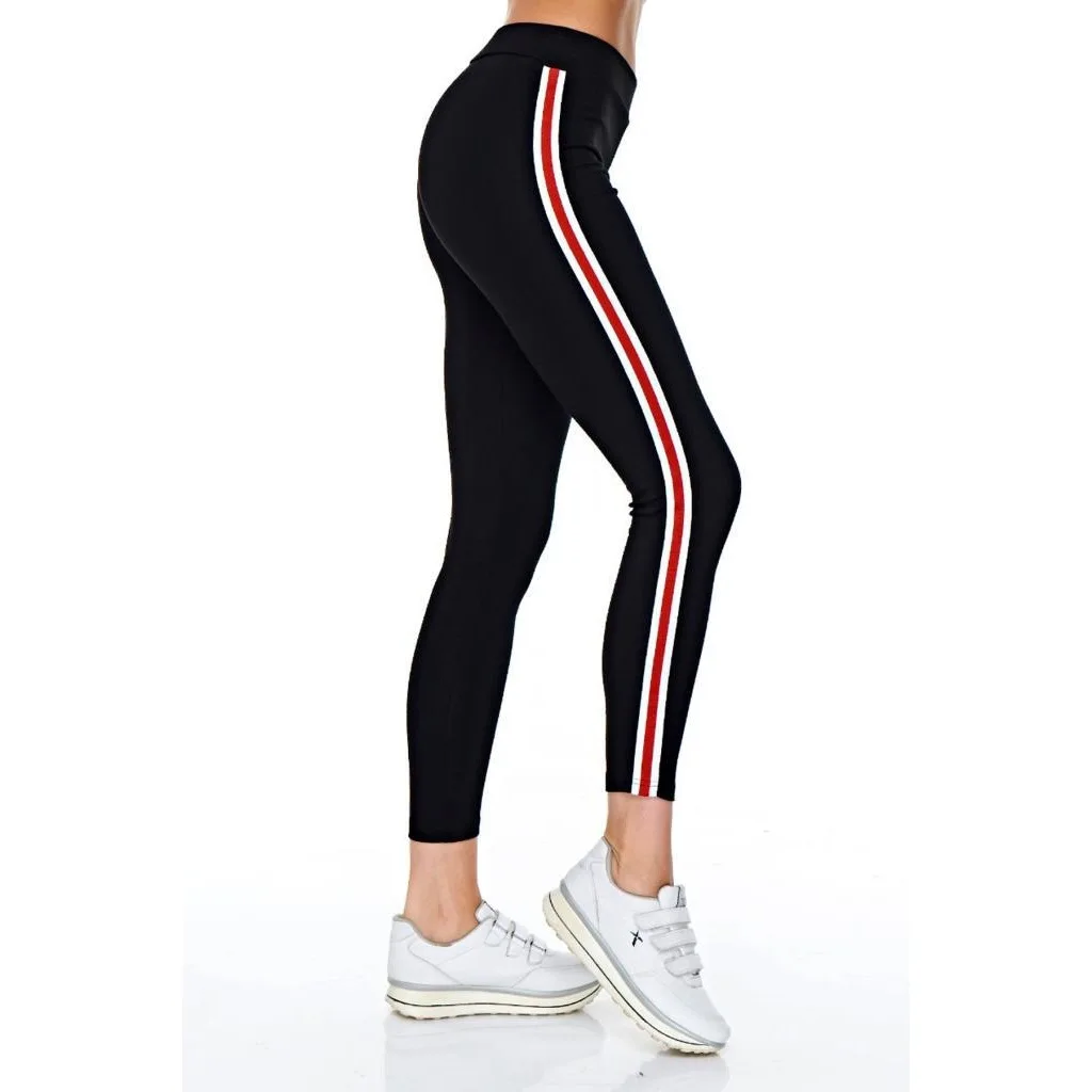 Almila Red-White Seritli Women Leggings 4003