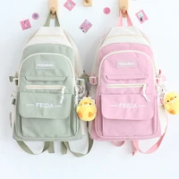 simple nylon women backpack large capacity waterproof fashion rucksack for teen girls school bag cute student bookbag wy320