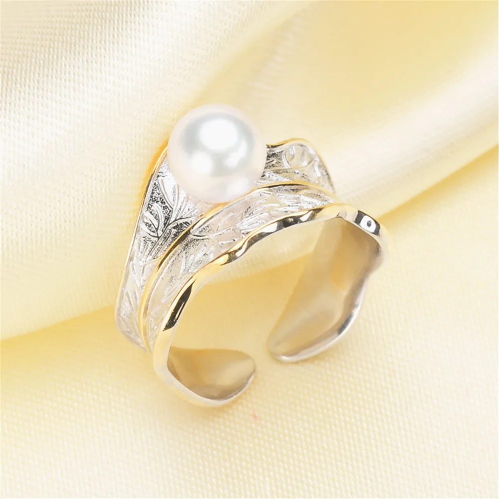 Beautiful Band Jewelry Promise Ring Hollow Leaves &amp Pearl Rings Accessories 925 Silver Fashion CZ Crystal | Украшения и