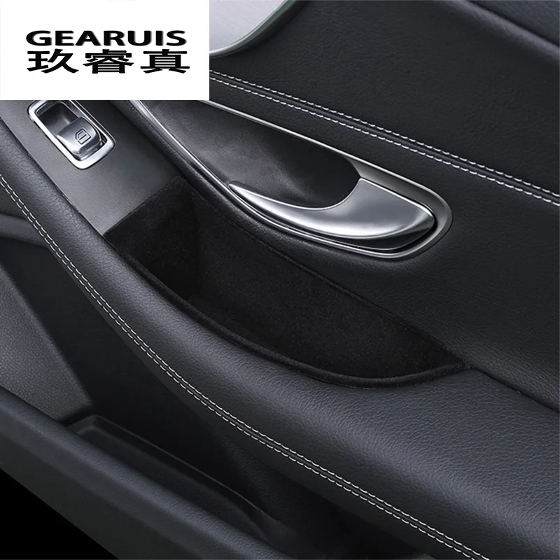 

Suede Car Wrapping ABS Car Styling Door Armrest Storage Box Stickers For Mercedes Benz C Class Coupe Central control Accessories