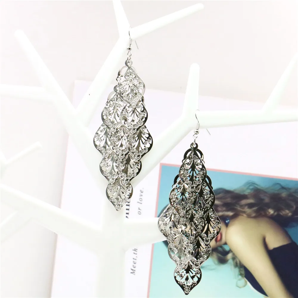 Серьги-кисточки женские длинные серебристые модные ювелирные украшения для