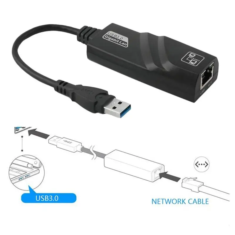 

Usb3.0 To RJ45 Gigabit LAN Ethernet Network Card Adapter Win7/8/10 100/ 10/ WIN10 Mbps For Laptop For PC 1000 Z3I2