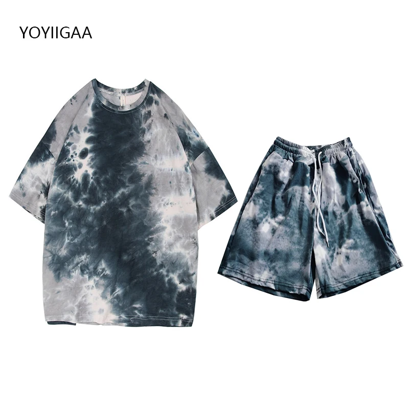 

Комплект женский из футболки и шорт, с принтом тай-дай, летний, спортивный костюм