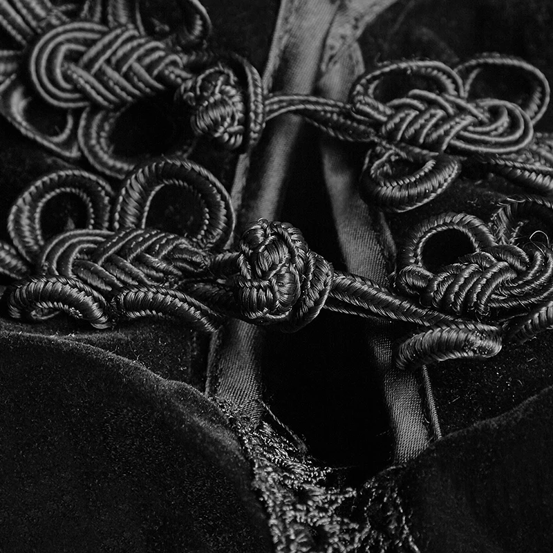 Панк рейв Готический Для женщин Винтаж позиционирования галстук черный плащ