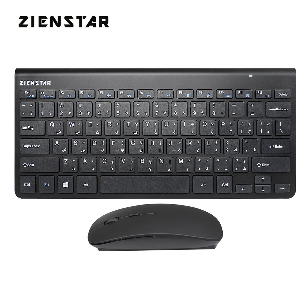 

Zienstar Arabic 2.4G Wireless Keyboard Mouse Combo with USB Receiver for Macbook Computer PC Laptop TV BOX and Smart TV