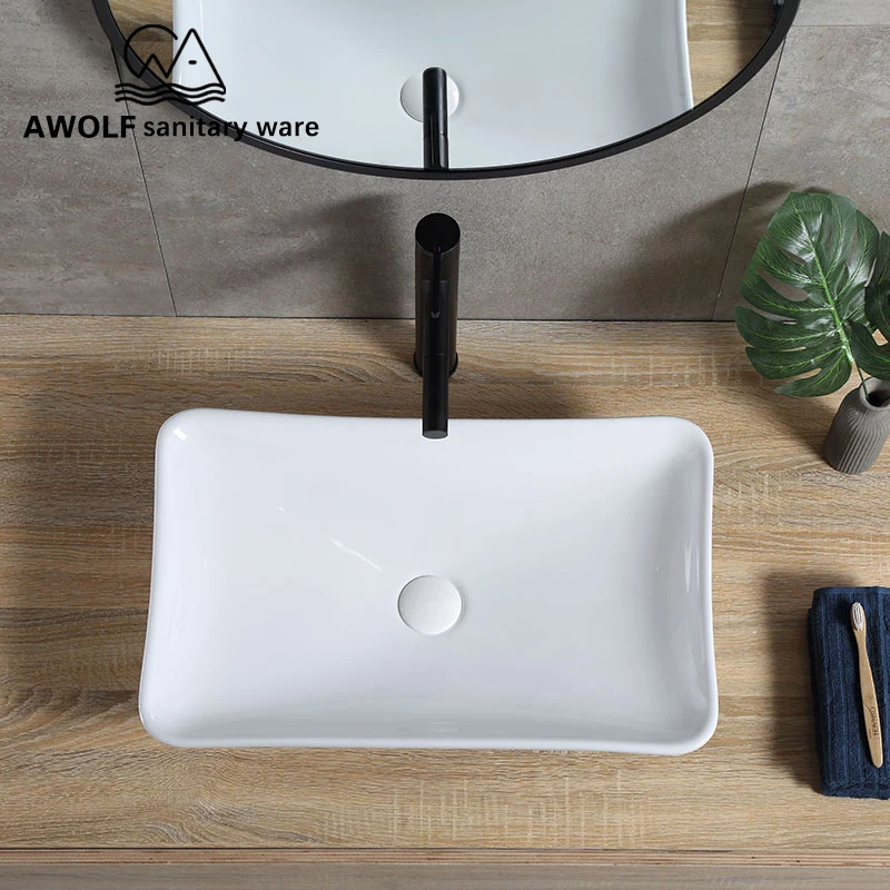 Раковины для ванной большой размер белая керамическая раковина Современная чаша