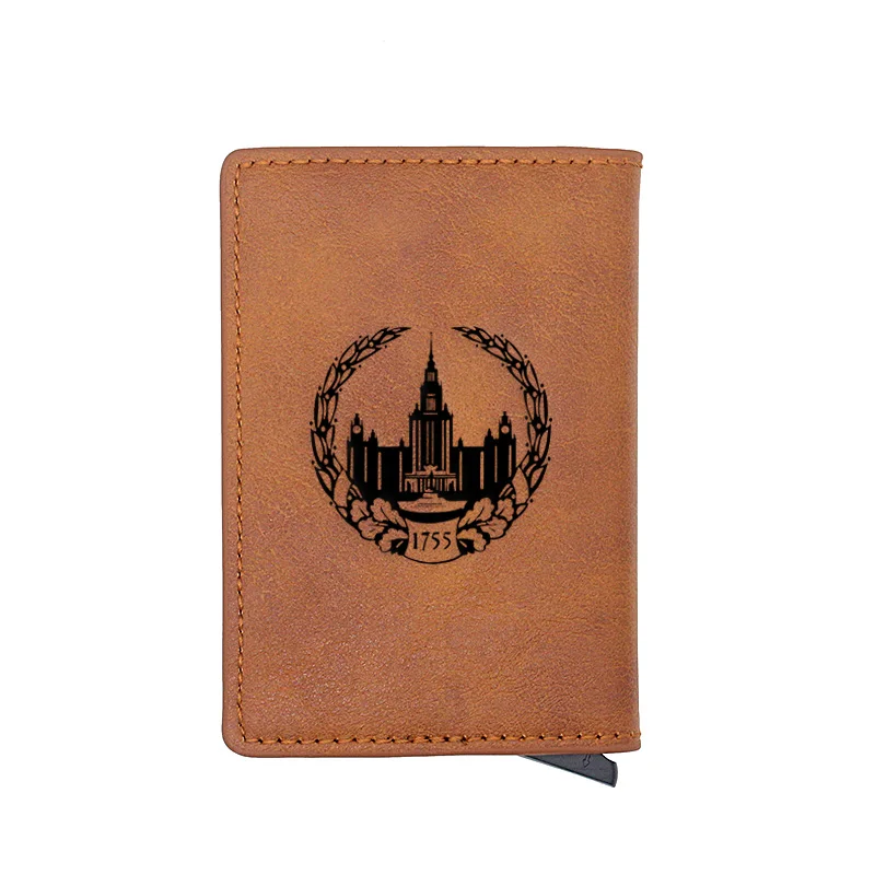 Портмоне для мужчин и женщин из Москвы короткий кожаный тонкий мини кошелек с