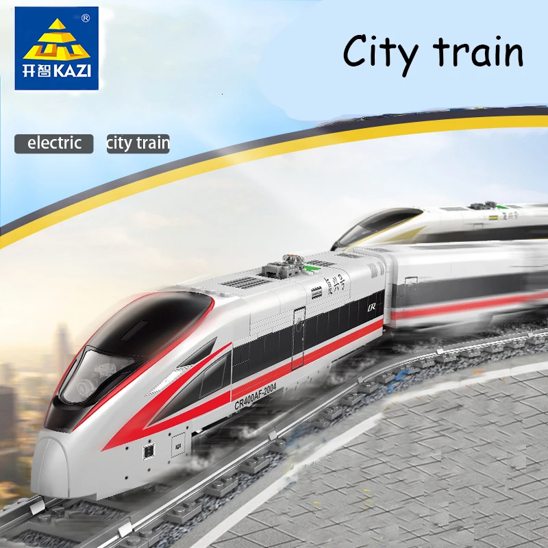 Оригинальный конструктор KAZI 98229 City электрический поезд трек игрушки для сборки