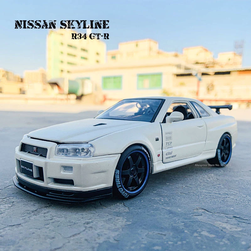 Модель автомобиля Maisto 1:24 Tokyo MOD Nissan Skyline R34 GT R из сплава украшение ручной работы
