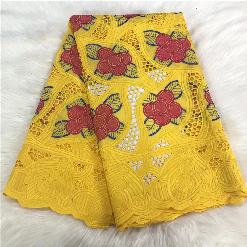 Швейцарская кружевная ткань с камнями 5 ярдов новейшая Африканская Хлопковая