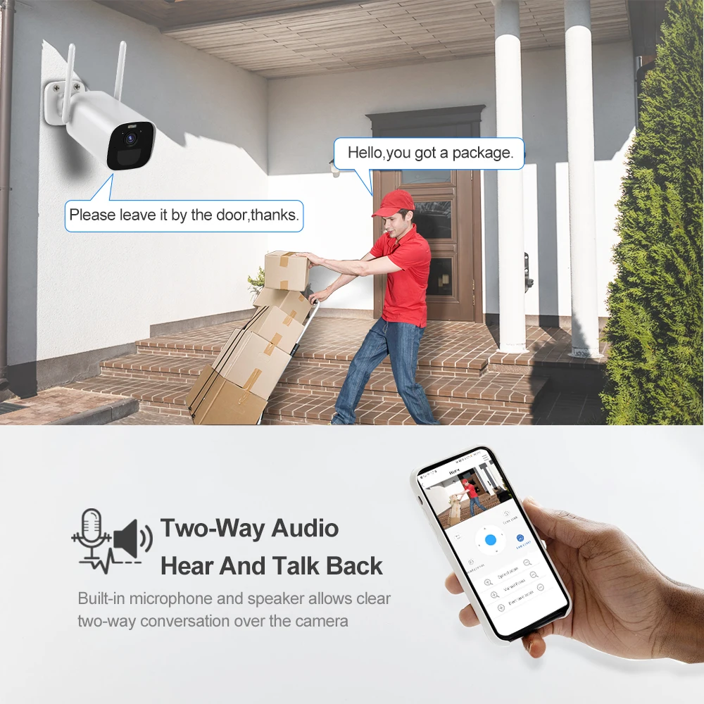 Водонепроницаемая камера безопасности MISECU 3 Мп Wi-Fi перезаряжаемая батарея