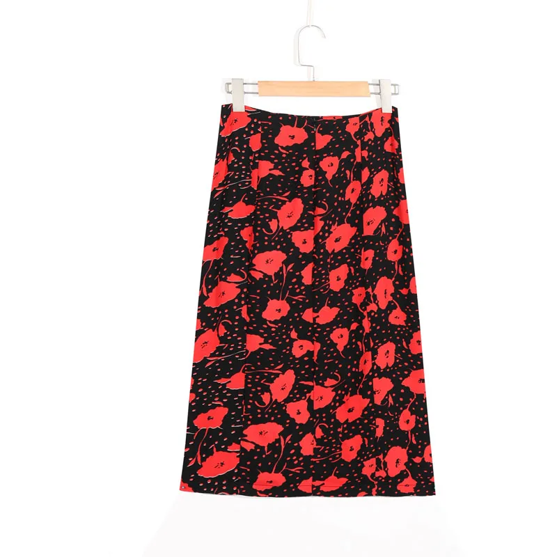

Summer women's casual printed high-waist skirt