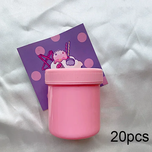 150ml Pink 20pcs Happy monkey 10/20 штук Slime Контейнеры Коробки 150/250 мл Пластик хранения коробка из полипропилена для пушистое облако Clear Slime глина - Цвет: 150ml Pink 20pcs