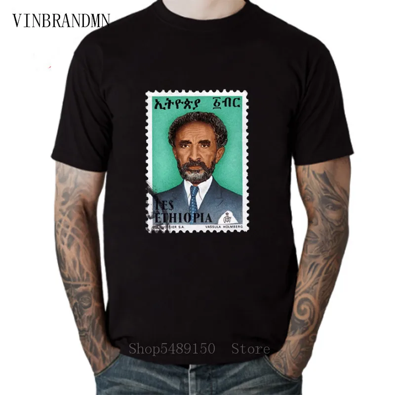 Новая футболка с изображением императора Haile Selassie героев Эфиопии Мужская