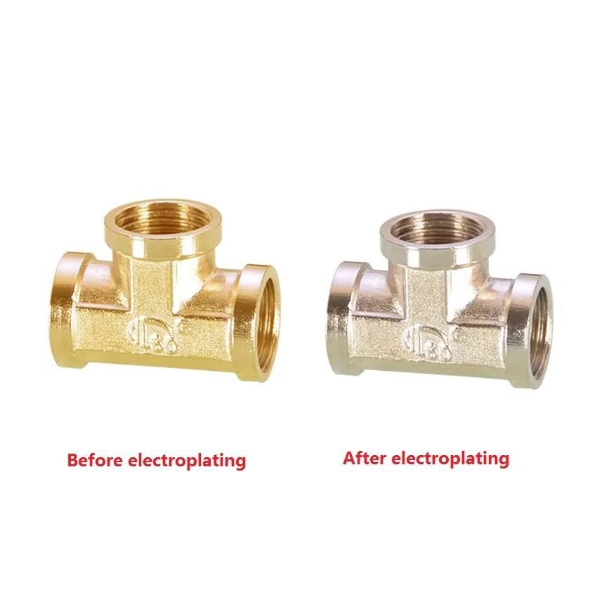 Латунным покрытием Никель локоть прямые 3 сторонний выход Bsp1/2 &quot(20 мм)