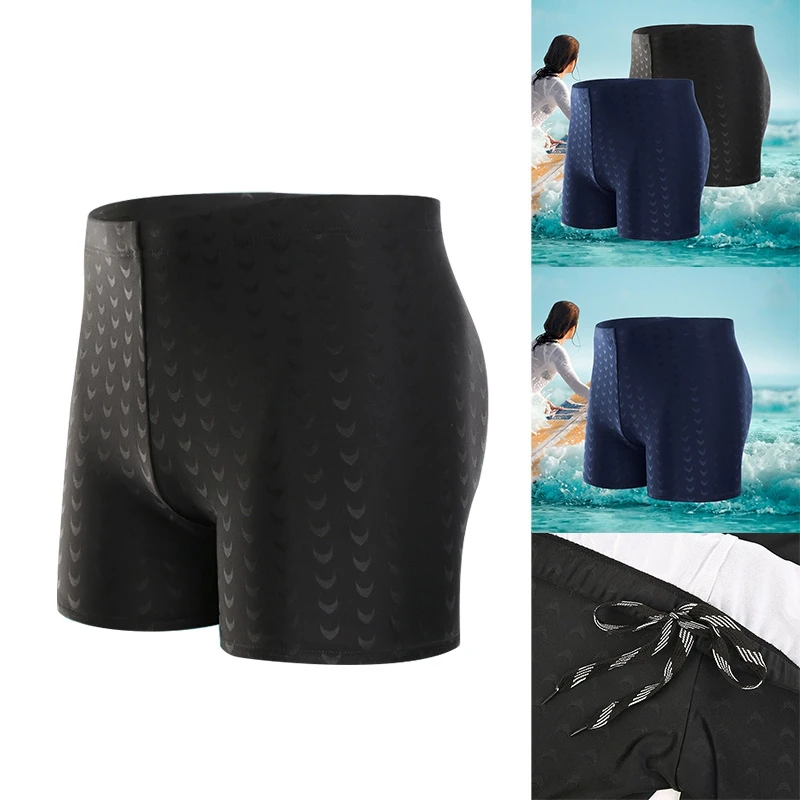 

Men's High Elastic Swimming Trunks Breathable Diving Swimwear Briefs Beach Pants Large Sports Swimming Shorts