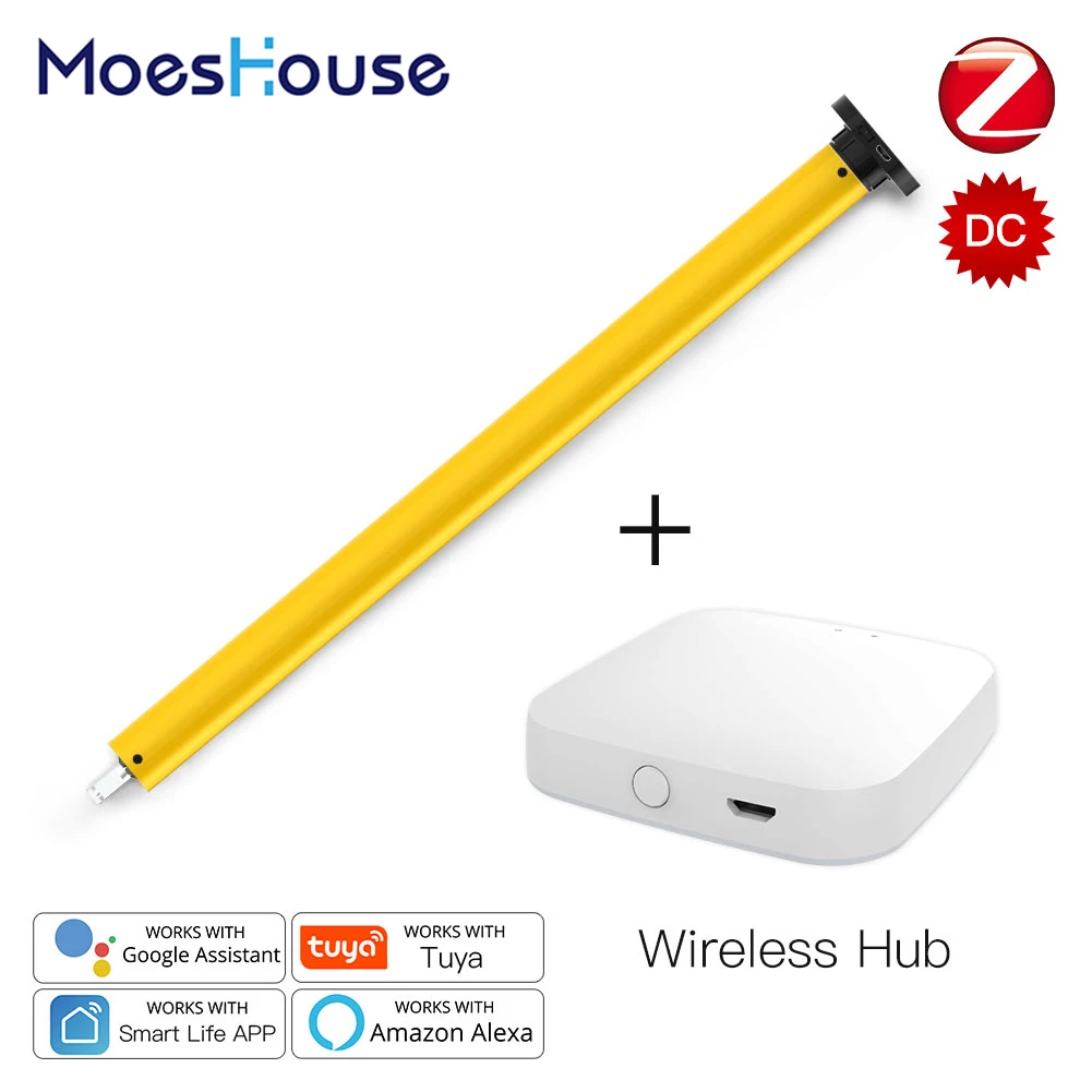 

MoesHouse ZigBee Automatic 25mm Smart Tubular Roller Blinds Motor DC RF433 Remote 38mm Tube Smart LifeTuya via Alexa Google Home