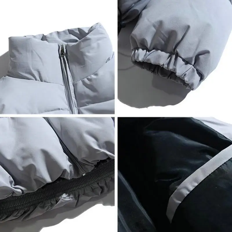 

2020 Winter Coat Men's Warm Parkas Streetwear Cotton Coats Slim Male Jackets Solid Windproof Padded Coat Mens Clothing