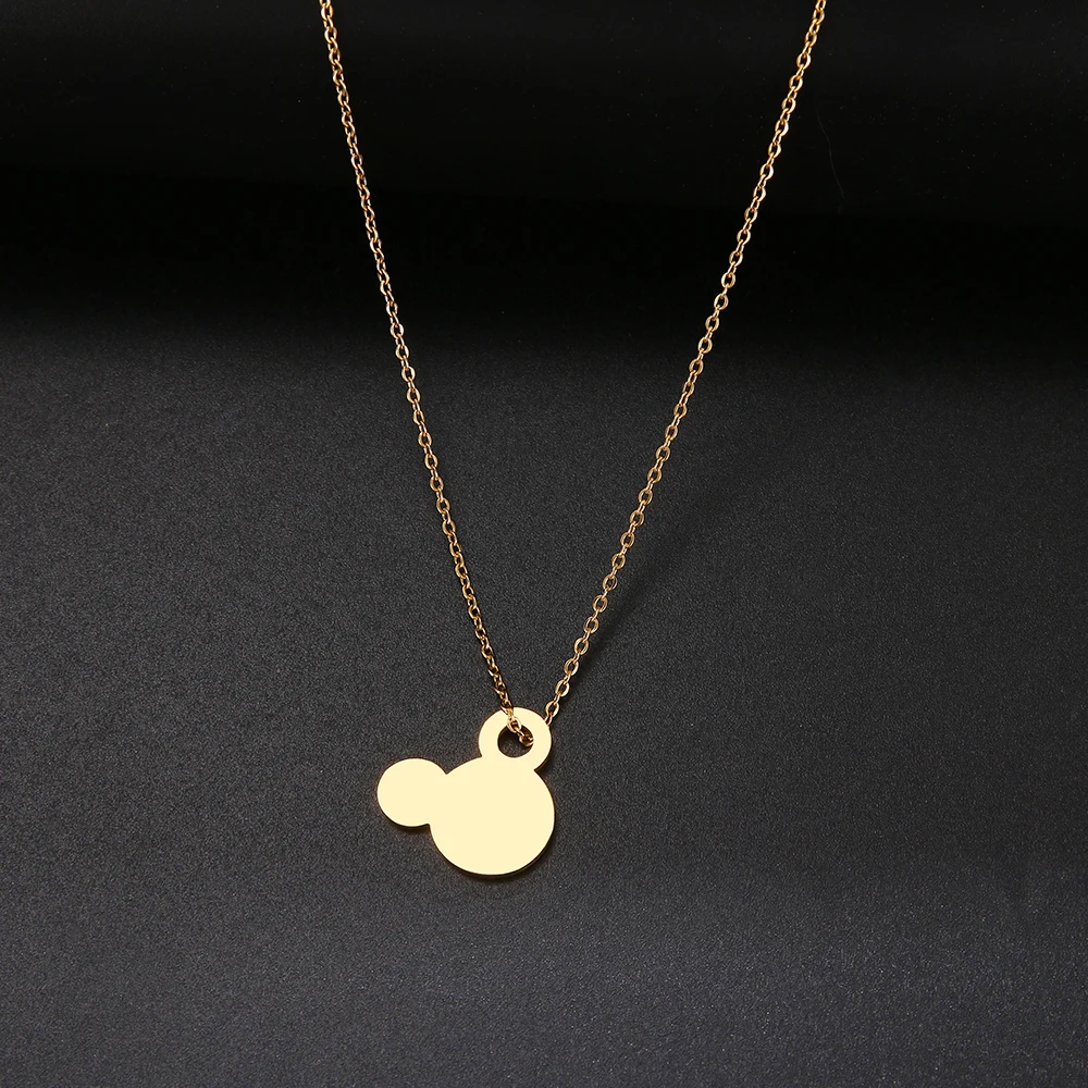 

Cartoon mouse Castle Stainless Steel Necklaces for Kids Jewelry Mini Mouse Animal Rabbit Necklace collier femme 2020 Wholesale