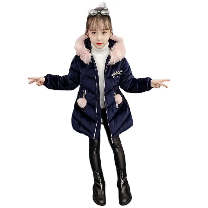 Плюшевая хлопковая куртка для девочек новинка 2020 зимнее плотное хлопковое