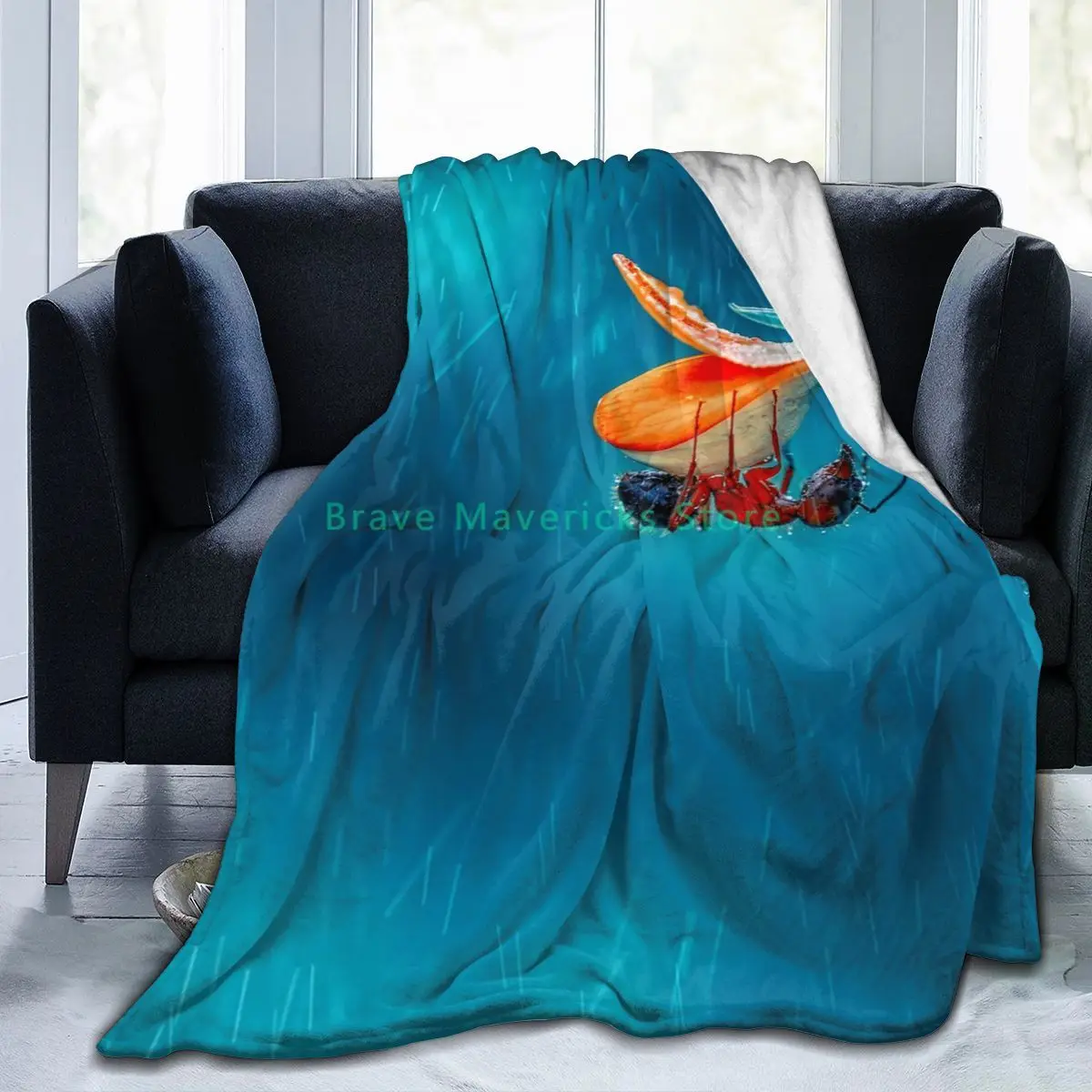 

1-Cute 3D PrintingAnt Flannel Blanket Sheet Bedding Soft Blanket Bed Cover GUN Textile Decoration Blanket