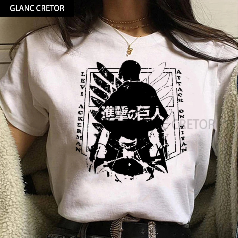 

2021 Hot Anime Final Season Titans Attack Graphic Tees Levi Harajuku Tshirt Male Attack on Titan T Shirt Men Kawaii Summer Tops