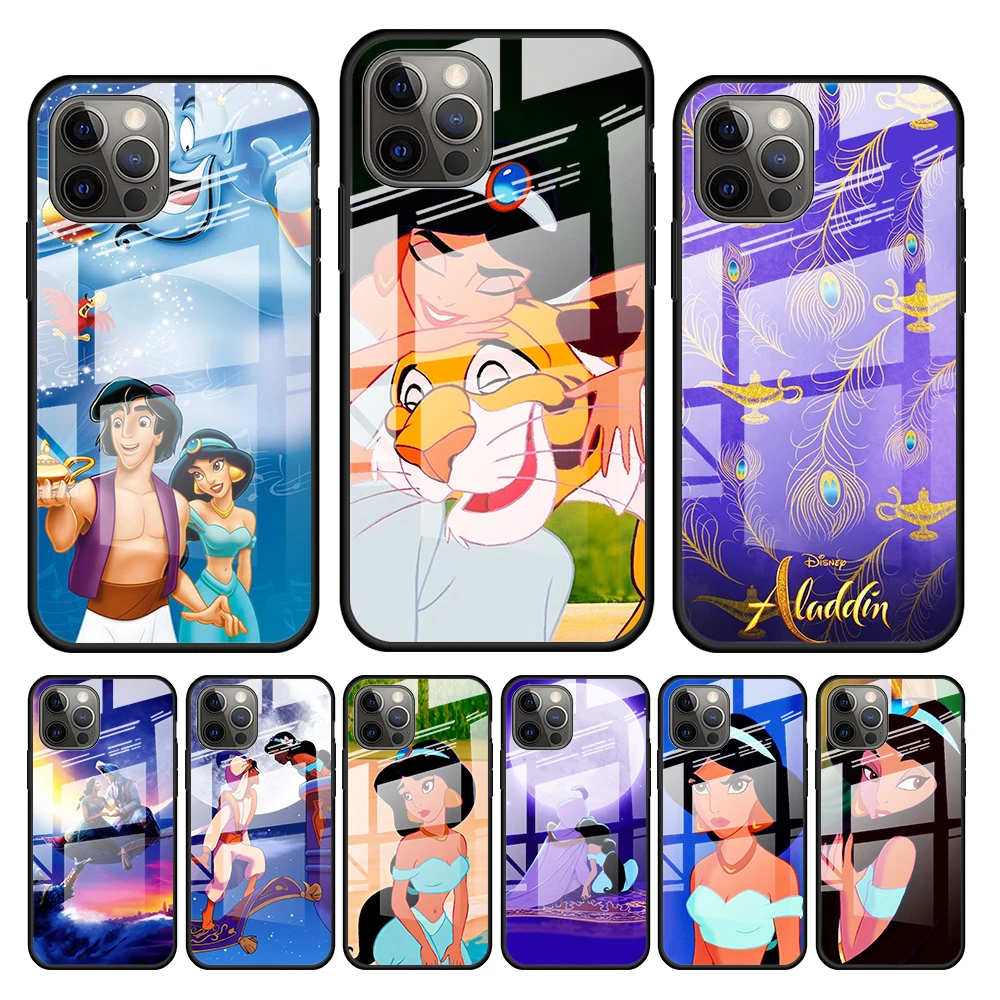

Aladdin and the magic lamp for Apple iPhone 13 12 Pro Max Mini 11 Pro XS Max X XR 6S 6 7 8 Plus Tempered Glass Phone Case
