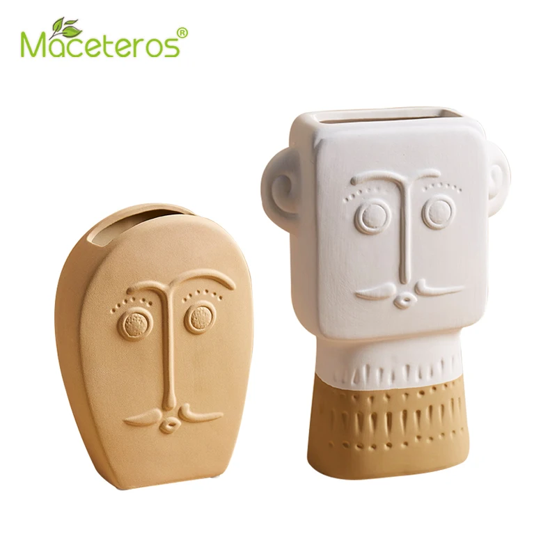 

New Nordic Ins Abstract Face Vase Decoration Porch Living Room TV Cabinet Decoration Creative Home Desktop Decoration Supplies