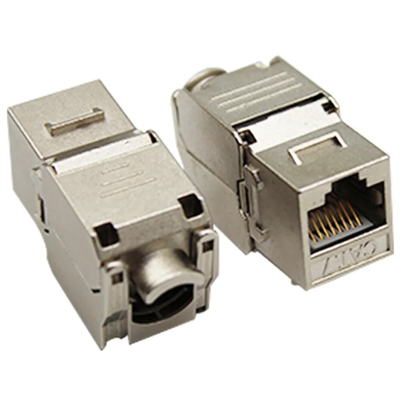 10 шт./лот RJ45 Cat7 Экранированный FTP цинковый сплав модуль Гб сетевой Keystone Jack разъем