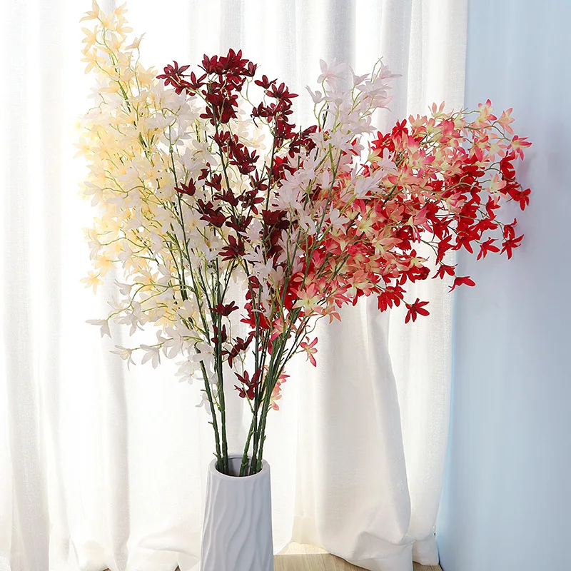 125cm Oncidium hybridum artificial flower fake faux DIY wedding home decoration Photography props Holding flowers | Дом и сад