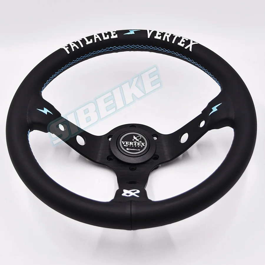 Кожаное глубокое рулевое колесо Гоночное Спортивное Рулевое 13 дюймов/330 мм с